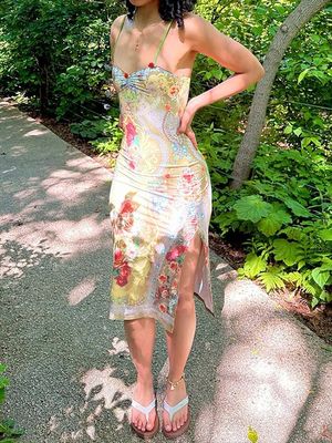 Estilo de joelho comprimento vestido apertado Outfit XL tamanho V pescoço vestido apertado última moda