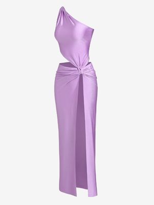 Festa Vestido Caveira Coxa Alta Fenda Sem Manga Cor Sólida Vestido Longo Moda Sexy
