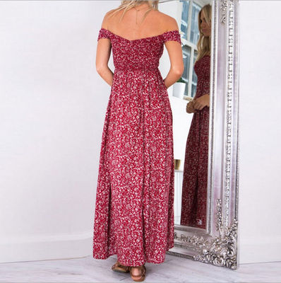 Pênis embraiagem vestido de senhora elegante sexy Impressão de um ombro vestido dividido
