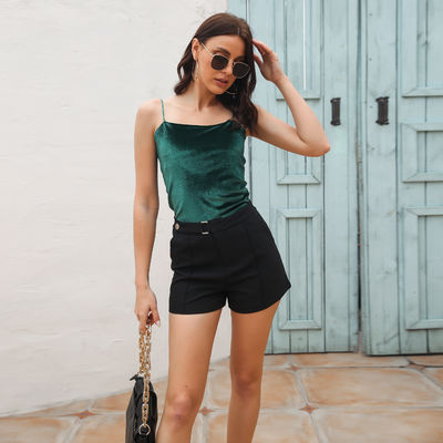 Elegante camisola de senhoras colete elegante sexy camisola de veludo top para mulheres