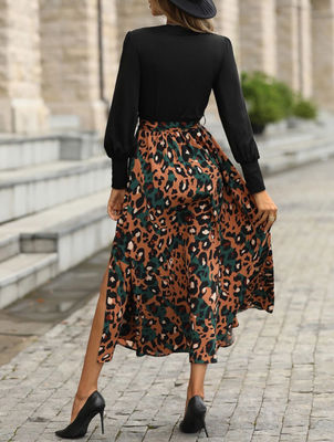 Vestido com estampa floral elegante de manga comprida