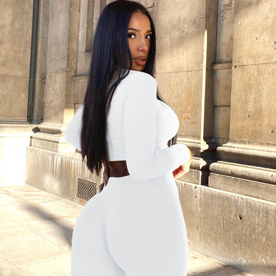Slim Roupas de Treino Mais Sexy Moda Cor Sólida Culturas Casual Roupas de Fitness Sexy