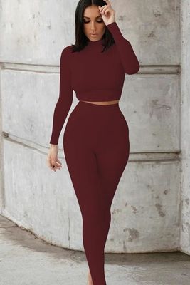 Slim Roupas de Treino Mais Sexy Moda Cor Sólida Culturas Casual Roupas de Fitness Sexy