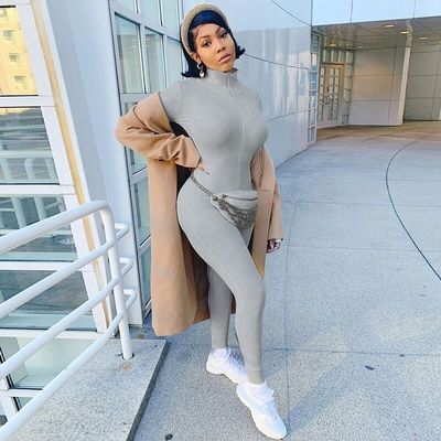 Outfits de desporto sexy de inverno Traje de treino Traje de salto de alto pescoço Traje de salto Slim Fit Fitness