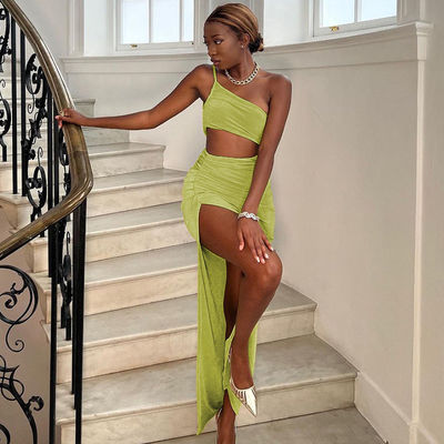 Sexy Estilo Lado Esvaziado Vestido Sem Faixas Um Ombro Sem costas