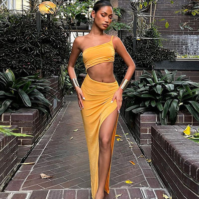 Sexy Estilo Lado Esvaziado Vestido Sem Faixas Um Ombro Sem costas