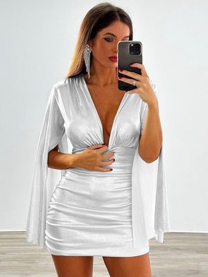 Pacote de cores sólidas Vestido de Quadril Manga longa Slim Saco Sexy saia Vestido Mulheres