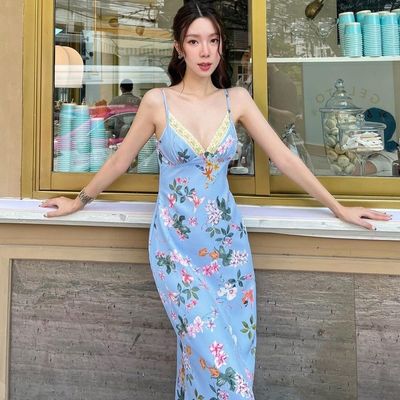 Novos estampados de moda de verão vestidos sexy sem costas