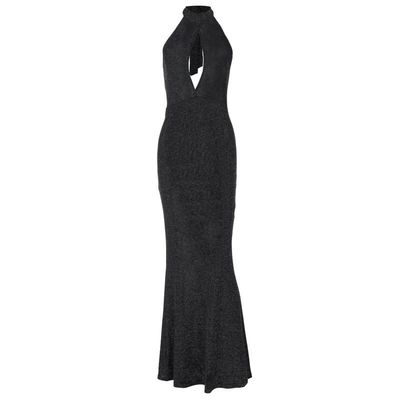 Vestido personalizável Nova Primavera Verão Moda Sexy sem traseiro Corte Slim vestido de pescoço redondo
