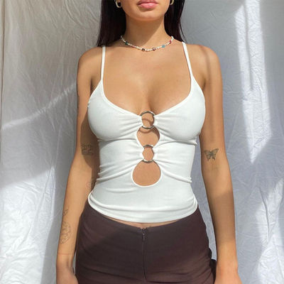 Vestido de camisola de moda de verão com peito e barriga cortados
