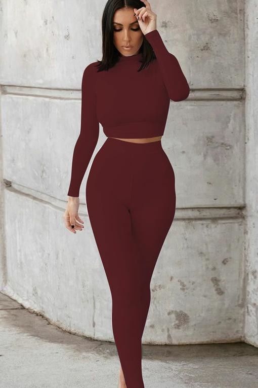 Slim Roupas de Treino Mais Sexy Moda Cor Sólida Culturas Casual Roupas de Fitness Sexy