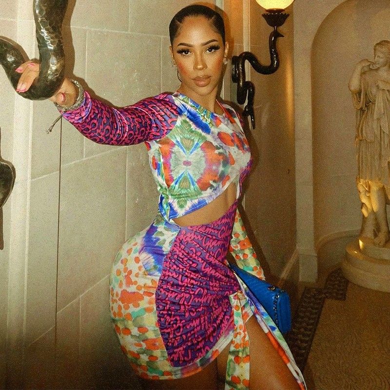 Pacote de moda Vestido de anca Leite Seda Sexy Lanteja Especiarias Raparigas Saco de impressão saia de anca