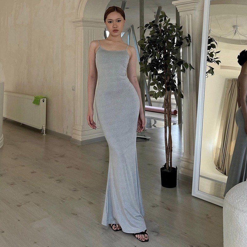 Estilo Europeu e Americano Verão Feminino Novo Sexy Colar de Linha Única Borboleta Queimadura Padrão cintura Emagrecimento Vestido Halter